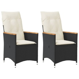 Garden recliners cushions 2 pcs black synthetic rattan by vidaXL, Garden chairs - Ref: Foro24-365650, Price: 209,99 €, Discou...