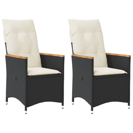 Garden recliners cushions 2 pcs black synthetic rattan by vidaXL, Garden chairs - Ref: Foro24-365650, Price: 209,45 €, Discou...