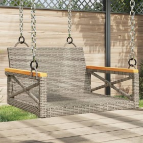 Gray synthetic rattan swing bench 63x62x40 cm by vidaXL, garden benches - Ref: Foro24-368171, Price: 67,99 €, Discount: %