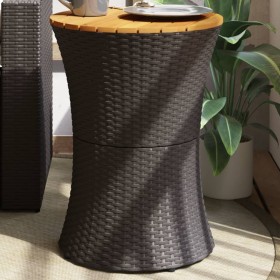 Drum-shaped garden table synthetic rattan and black wood by vidaXL, Garden tables - Ref: Foro24-368296, Price: 77,99 €, Disco...