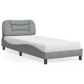 Bed with light gray fabric mattress 80x200 cm by vidaXL, Beds and slatted bases - Ref: Foro24-3208492, Price: 274,82 €, Disco...