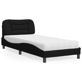 Cama con colchón tela negro 90x190 cm de vidaXL, Camas y somieres - Ref: Foro24-3208501, Precio: 274,52 €, Descuento: %