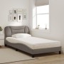 Bed with taupe gray fabric mattress 100x200 cm by vidaXL, Beds and slatted bases - Ref: Foro24-3208517, Price: 311,95 €, Disc...