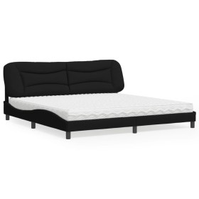 Cama con colchón tela negro 200x200 cm de vidaXL, Camas y somieres - Ref: Foro24-3208557, Precio: 506,99 €, Descuento: %