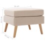 Cream fabric stool by vidaXL, Ottomans - Ref: Foro24-288736, Price: 103,99 €, Discount: %