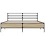 Estructura cama madera ingeniería metal roble Sonoma 160x200 cm de vidaXL, Camas y somieres - Ref: Foro24-3280053, Precio: 15...