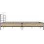 Estructura cama madera ingeniería metal roble Sonoma 160x200 cm de vidaXL, Camas y somieres - Ref: Foro24-3280053, Precio: 15...