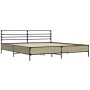 Estructura cama madera ingeniería metal roble Sonoma 180x200 cm de vidaXL, Camas y somieres - Ref: Foro24-3280058, Precio: 16...