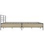 Estructura cama madera ingeniería metal roble Sonoma 180x200 cm de vidaXL, Camas y somieres - Ref: Foro24-3280058, Precio: 16...