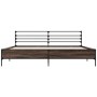 Oak brown metal engineered wood bed frame 200x200 cm by vidaXL, Beds and slatted bases - Ref: Foro24-3280066, Price: 172,99 €...