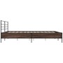 Oak brown metal engineered wood bed frame 200x200 cm by vidaXL, Beds and slatted bases - Ref: Foro24-3280066, Price: 172,99 €...