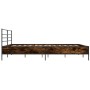 Estructura cama madera ingeniería metal roble ahumado 200x200cm de vidaXL, Camas y somieres - Ref: Foro24-3280064, Precio: 16...