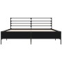 Engineered wood and black metal bed frame 150x200cm by vidaXL, Beds and slatted bases - Ref: Foro24-3280047, Price: 154,75 €,...