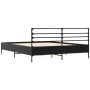 Estructura de cama madera de ingeniería y metal negro 150x200cm de vidaXL, Camas y somieres - Ref: Foro24-3280047, Precio: 15...