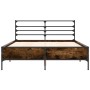 Estructura cama madera ingeniería metal roble ahumado 140x190cm de vidaXL, Camas y somieres - Ref: Foro24-3280079, Precio: 14...