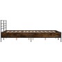 Estructura cama madera ingeniería metal roble ahumado 140x190cm de vidaXL, Camas y somieres - Ref: Foro24-3280079, Precio: 14...