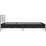 Estructura de cama madera de ingeniería y metal negro 135x190cm de vidaXL, Camas y somieres - Ref: Foro24-3280072, Precio: 14...