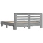 Estructura cama madera ingeniería metal gris Sonoma 200x200 cm de vidaXL, Camas y somieres - Ref: Foro24-3280085, Precio: 178...