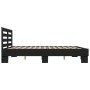 Engineered wood and black metal bed frame 180x200cm by vidaXL, Beds and slatted bases - Ref: Foro24-3280087, Price: 175,35 €,...