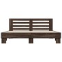 Oak brown metal engineered wood bed frame 180x200 cm by vidaXL, Beds and slatted bases - Ref: Foro24-3280091, Price: 175,56 €...