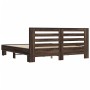 Oak brown metal engineered wood bed frame 180x200 cm by vidaXL, Beds and slatted bases - Ref: Foro24-3280091, Price: 175,56 €...