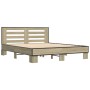 Estructura cama madera ingeniería metal roble Sonoma 150x200 cm de vidaXL, Camas y somieres - Ref: Foro24-3280098, Precio: 15...