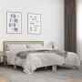 Sonoma oak metal engineered wood bed frame 150x200 cm by vidaXL, Beds and slatted bases - Ref: Foro24-3280098, Price: 156,48 ...