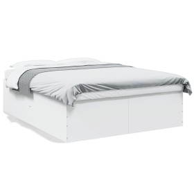 Estructura de cama madera de ingeniería blanca 160x200 cm de vidaXL, Camas y somieres - Ref: Foro24-3280909, Precio: 148,79 €...