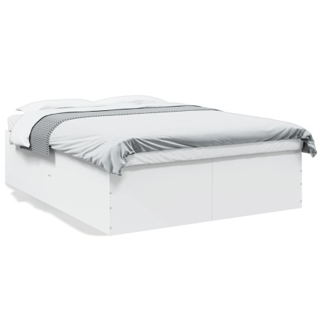 Estructura de cama madera de ingeniería blanca 160x200 cm de vidaXL, Camas y somieres - Ref: Foro24-3280909, Precio: 148,99 €...