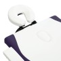 Camilla de masaje plegable 2 zonas madera blanco y morado de vidaXL, Mesas de masaje - Ref: Foro24-110209, Precio: 130,06 €, ...