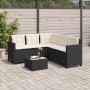 L-förmiges Gartensofa mit schwarzem PE-Rattantisch und Kissen von vidaXL, Gartensets - Ref: Foro24-369039, Preis: 294,89 €, R...