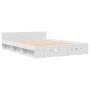 White engineered wood bed frame with drawers 150x200 cm by vidaXL, Beds and slatted bases - Ref: Foro24-3280741, Price: 176,8...