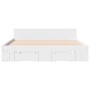 White engineered wood bed frame with drawers 150x200 cm by vidaXL, Beds and slatted bases - Ref: Foro24-3280741, Price: 176,8...