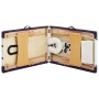 Camilla de masaje plegable 2 zonas madera blanco y morado de vidaXL, Mesas de masaje - Ref: Foro24-110209, Precio: 130,06 €, ...