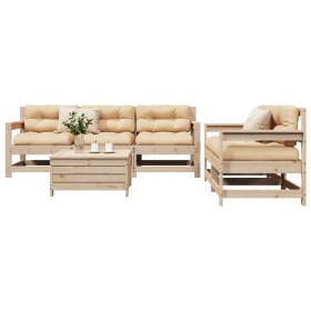 Gartensofa-Set 6-teilig aus massivem Kiefernholz von vidaXL, Gartensets - Ref: Foro24-3250820, Preis: 343,99 €, Rabatt: %