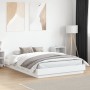 Estructura de cama madera de ingeniería blanca 150x200 cm de vidaXL, Camas y somieres - Ref: Foro24-3209849, Precio: 127,99 €...