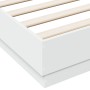 White engineered wood bed frame 150x200 cm by vidaXL, Beds and slatted bases - Ref: Foro24-3209849, Price: 127,99 €, Discount: %