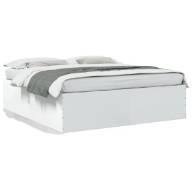 Estructura de cama madera de ingeniería blanca 180x200 cm de vidaXL, Camas y somieres - Ref: Foro24-3280902, Precio: 153,37 €...