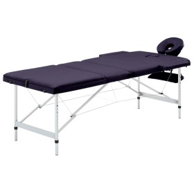 Klappbare Massageliege 3 Zonen lila Aluminium von vidaXL, Massageliegen - Ref: Foro24-110198, Preis: 171,98 €, Rabatt: %