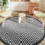 Black and white PP outdoor rug Ø200 cm by vidaXL, Outdoor protectors - Ref: Foro24-368476, Price: 39,78 €, Discount: %