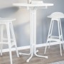 Mesa alta de comedor madera ingeniería y acero blanco Ø80x110cm de vidaXL, Mesas de cocina y de comedor - Ref: Foro24-4008304...