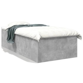 Estructura de cama madera de ingeniería gris hormigón 90x200cm de vidaXL, Camas y somieres - Ref: Foro24-3280968, Precio: 103...