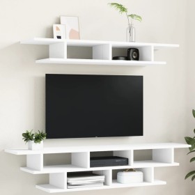 Muebles de TV de pared madera de ingeniería blanco de vidaXL, Muebles TV - Ref: Foro24-840730, Precio: 53,99 €, Descuento: %