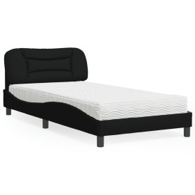 Cama con colchón tela negro 100x200 cm de vidaXL, Camas y somieres - Ref: Foro24-3208515, Precio: 292,99 €, Descuento: %