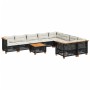 Gartensofa-Set 10-teilig mit schwarzen synthetischen Rattankissen von vidaXL, Gartensets - Ref: Foro24-3262010, Preis: 772,69...