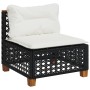 Gartensofa-Set 10-teilig mit schwarzen synthetischen Rattankissen von vidaXL, Gartensets - Ref: Foro24-3262010, Preis: 772,69...