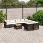 8-teiliges Gartensofa-Set und schwarze synthetische Rattankissen von vidaXL, Gartensets - Ref: Foro24-3261776, Preis: 698,50 ...