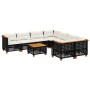 8-teiliges Gartensofa-Set und schwarze synthetische Rattankissen von vidaXL, Gartensets - Ref: Foro24-3261776, Preis: 698,50 ...