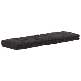 Black cotton pallet cushion 120x40x7 cm by vidaXL, Cushions for chairs and sofas - Ref: Foro24-48673, Price: 40,17 €, Discoun...