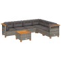 7-teiliges Gartensofa-Set mit grauen synthetischen Rattankissen von vidaXL, Gartensets - Ref: Foro24-3261864, Preis: 522,99 €...